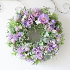 やさしく華やぐ ラベンダーパープルのフラワーリース【Signature Collection】