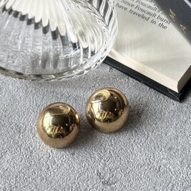 PA498-【 AVON 】エイボン・ヴィンテージピアス 1980's  Mirror Finish Harf Dome
