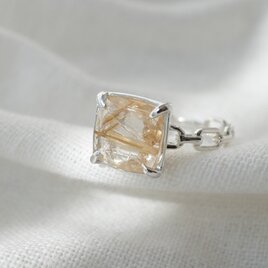 ルチルクォーツ チェーンring / Silver