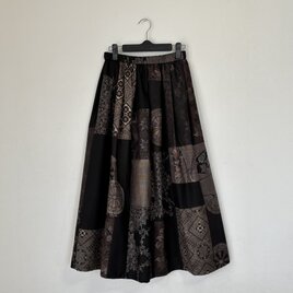 ＊アンティーク着物＊泥大島紬のパッチスカート（裏地付き）