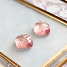 レジンアート　鉱物ピアス〈花園〉