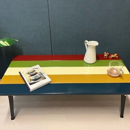 【送料無料】 ローテーブル 長方形 90cm 45cm SPF カラフル ストレート 折りたたみ脚