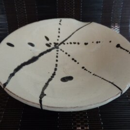 陶器　片口　白泥黒斑点模様　イッチン模様入り