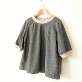 グッドラグランスリーブ Ｔブラウス グレー Ｍ～Ｌサイズ