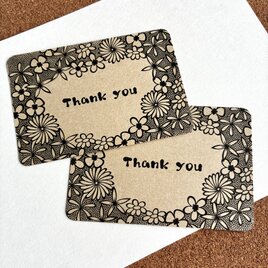 花柄Thank youカード　25枚