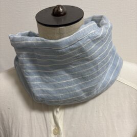 ✳︎ ハンドメイド春夏スヌード♡フレンチリネンボーダー♡♡紫外線花粉寒暖差対策