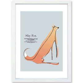 シャイなキツネ　送料無料 　イイネたのしいポスター　イラスト　ポスター　アートポスター　アート/sei検索新着順　4078