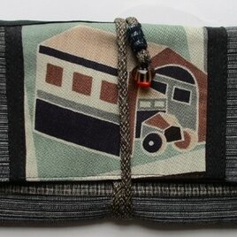 ８６７３　麻の着物で作った和風財布・ポーチ　