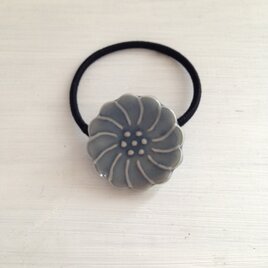 ヘアゴム(ブルーグレー花)F