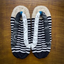 【L】ぽってり鼻緒の布ぞうり  L018