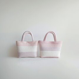 ヌビ ピンク系パッチワークトートバッグs