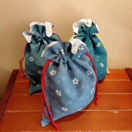 着物　長方形型　巾着（大）桜柄