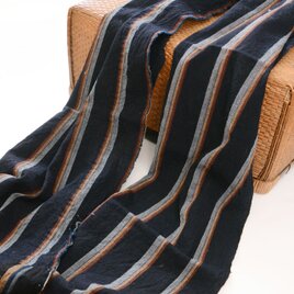 【2枚セット】昭和初期 藍染縞木綿古布 42×145cm｜ハンドメイド・リメイク・インテリア素材｜ジャパンヴィンテージ