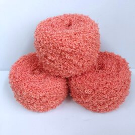 手染めの草木染め毛糸（ループヤーン）No861あかね　手編み用　手織り用