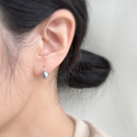 シンプル グレー真珠 パール ピアス