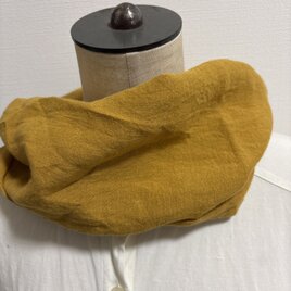 ✳︎ ハンドメイド春夏スヌード♡フレンチリネンマスタード♡♡紫外線花粉寒暖差対策