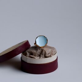 【指輪】花　水色