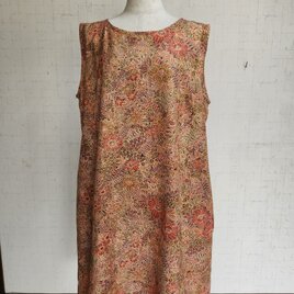 LLサイズ　着物リメイク　ノースリーブワンピース