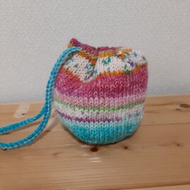 opal毛糸巾着（リバーシブル）