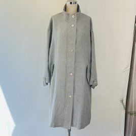 【受注生産】リネンAラインコート(ミントグリーン)