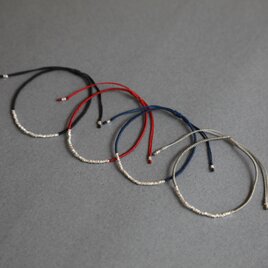 silver bracelet / 紐の色が選べるコードブレスレット