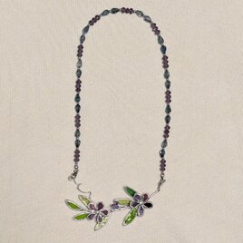 ステンドグラスのネックレス（花）
