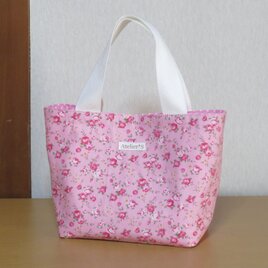 ミニトートバッグ★小ローズ柄（ピンク）