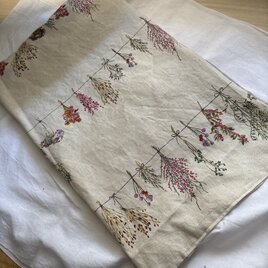 ✳︎ ✳︎ハンドメイド✳︎ リネンドライフラワー柄キッチンファブリック