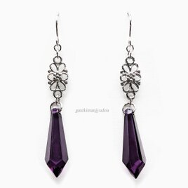 シャンデリアピアス◇パープル【イヤリング等変更可】