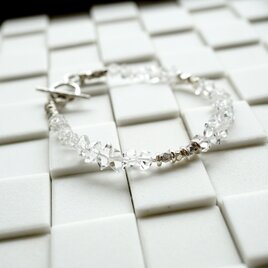 ハーキマーダイヤモンドとシルバービーズブレスレット（A）