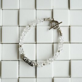 ハーキマーダイヤモンドとシルバービーズブレスレット（B）