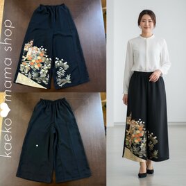 ワイドパンツ✿サルエルパンツ✿浴衣✿黒留袖✿紬✿風呂敷（着物リメイク） 3-5