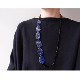 Sodalite × Black Onyx Long Necklace／ソーダライト×ブラックオニキス ロングネックレス
