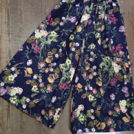 ワイドキュロット　スカパン　スカンツ（紺）