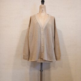 【2026新作♡】リネンコットンVネックカーディガン(長袖)　キナリ