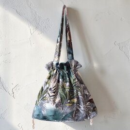 巾着ショルダーバッグ アニマル 肩掛け おでかけ 日常使い ギフト シマウマ 軽量 ゼブラ 動物園 サブバッグ 母の日