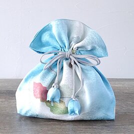 着物　巾着　幸せを呼ぶFUGURO　プレミアム　シルク　中サイズ