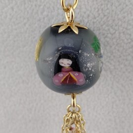 とんぼ玉バックチャーム　かぐや姫