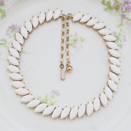 Trifari　トリファリ　ゴールドトーン　ホワイトラインストーン　ネックレス　/　CJ6982A