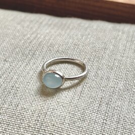 《再販》春の海　ミルキーアクアマリンのリング　13.0号