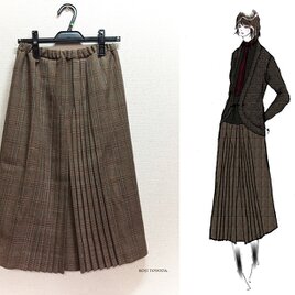 【1点もの・デザイン画付き】変則プリーツスカート（KOJI TOYODA）