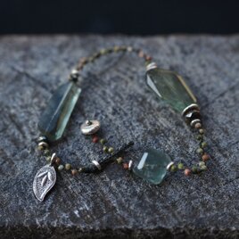 -Fluorite- unakite braid bracelet