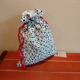 着物　長方形型　巾着（大）蜘蛛の糸柄