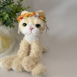 癒され春ネコのあみぐるみ