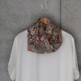 絞りのスヌード　辻ヶ花文様　着物リメイク