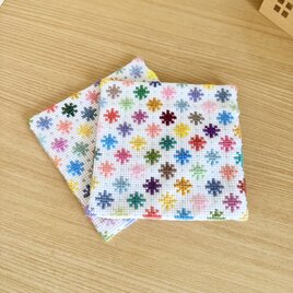 刺し子のコースター2枚セット