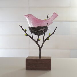 鳥のオブジェ［薄紅色］③