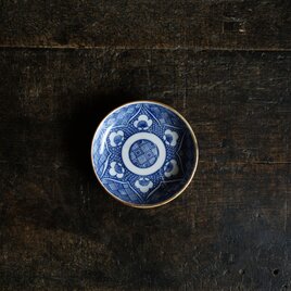 桜と細かな柄◆時代物　梅文印判小皿　骨董・antiques 器　古民家　古道具　大正期