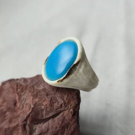 鹿の角 スリーピングビューティーターコイズのリング(約)15.5号