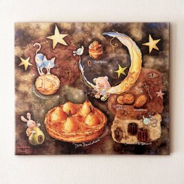 手彩色アートパネル(F10)・秘密の焼き菓子工房